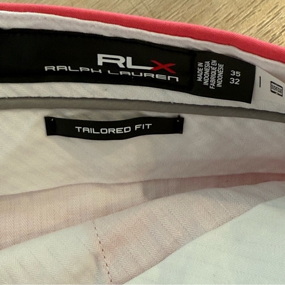 Ralph Lauren RLX Tailored Fit Performance Twill Pink Golf Pants Men's 35/32 EUC - Picture 9 of 14